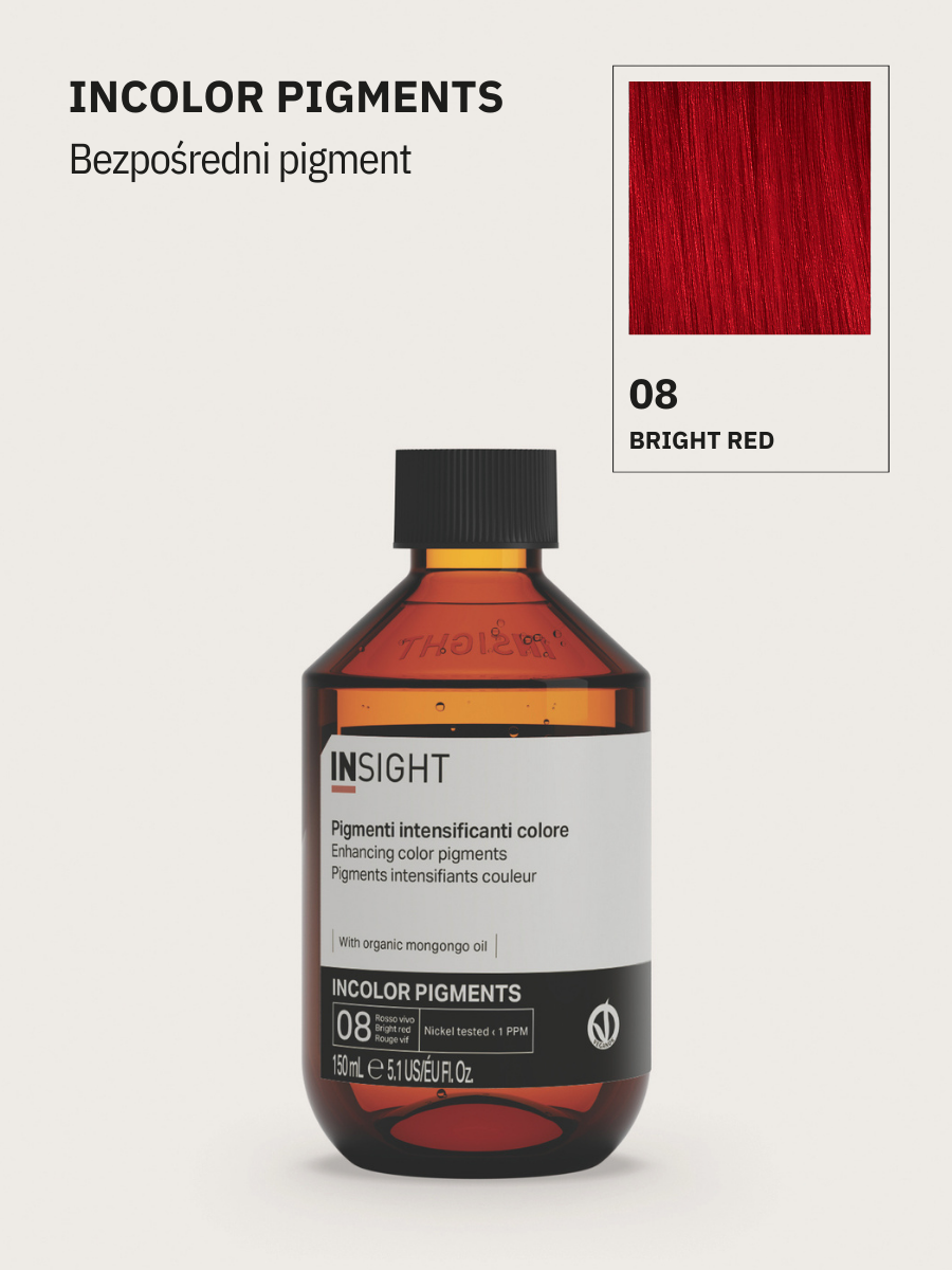 pigment do włosów czerwony, koloryzacja bez amoniaku, insight farby, pigmenty bezpośrednie
