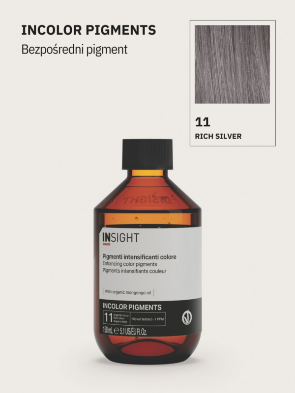 pigment do włosów silver, koloryzacja bez amoniaku, insight farby, pigmenty bezpośrednie